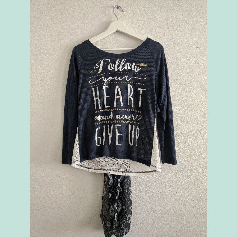 NWT ARIZONA JEANS Long Sleeve Top And Scarf Top Set Size XL
